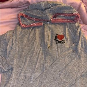 D&G “i ❤️ D&G” lightweight full zip hoodie